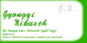 gyongyi mikusch business card
